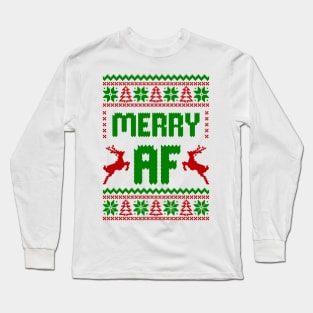 merry af ugly sweater Long Sleeve T-Shirt